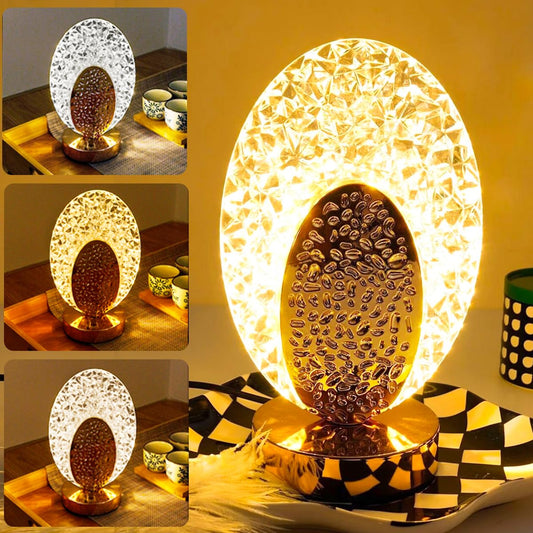 Portable Oval Crystal LED Table Lamp with Touch Sensor